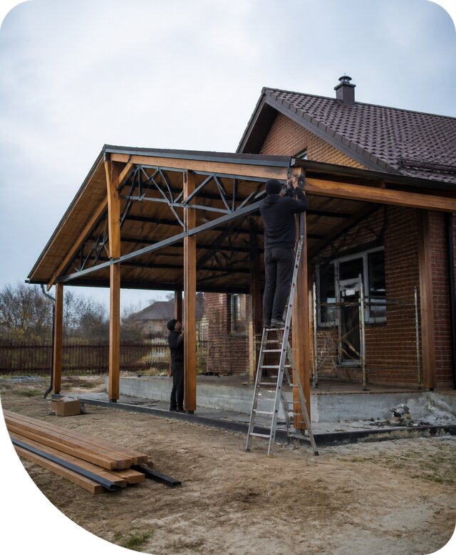 Пристройка навеса к дому и участку в Элисте под ключ