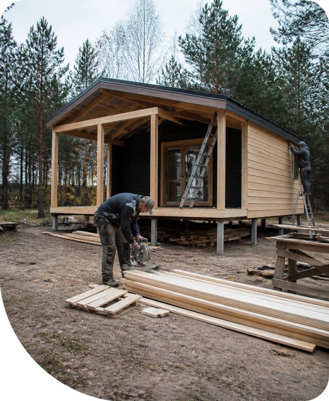 Строительство домика для отдыха под ключ на участке в Элисте