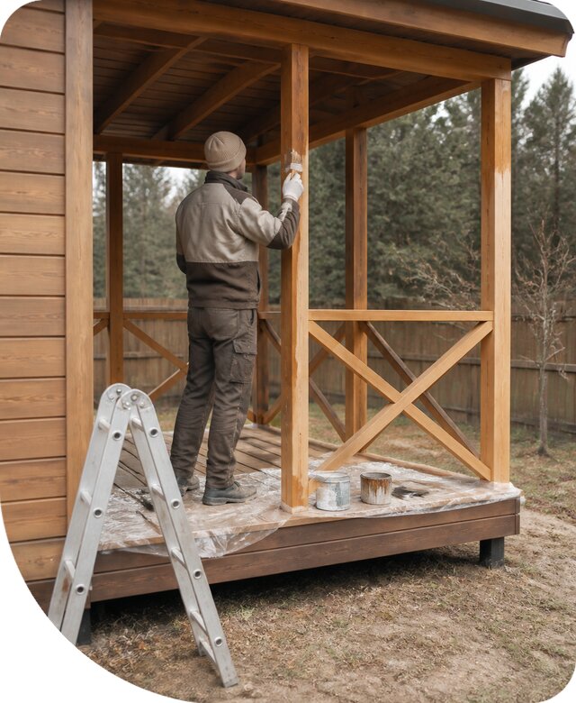 Покраска деревянных строений в Элисте по выгодной цене